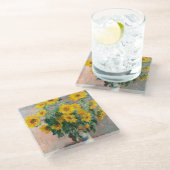 Dessous-de-verre En Verre Bouquet of Sunflowers by Monet Impressionist (Incliné)