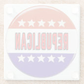 Dessous-de-verre En Verre Bouton républicain (Dos)