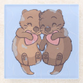 Dessous-de-verre En Verre Boutons mignons (Devant)