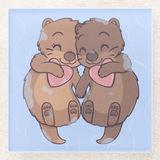 Dessous-de-verre En Verre Boutons mignons (Devant)