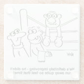 Dessous-de-verre En Verre Boxer dans l'anneau. Drôle (Dos)