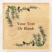 Dessous-de-verre En Verre Branches de mélèzes (Devant)