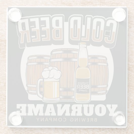 Dessous-de-verre En Verre Brasserie en chêne froid personnalisée Brasserie e (Dos)