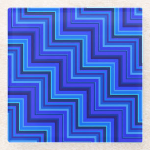 Dessous-de-verre En Verre Brayures bleues escaliers motif