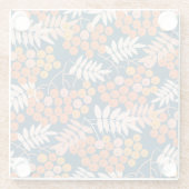 Dessous-de-verre En Verre Bright Rowanberry Automne Design sans couture (Dos)