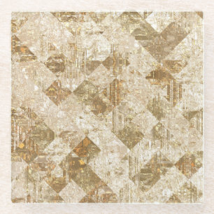 Dessous-de-verre En Verre Brillance en mosaïque dorée