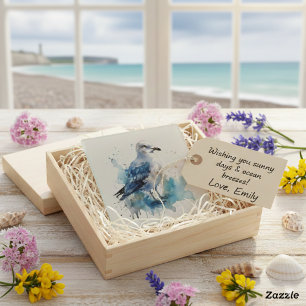 Dessous-de-verre En Verre Brise Océanique : goéland aquarelle