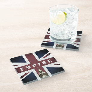 Dessous-de-verre En Verre British Flag, Empire, Royaume-Uni, Big Ben UK V