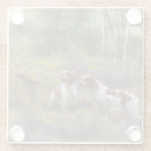 Dessous-de-verre En Verre Brittany Spaniels, Chasse en bois, Art (Dos)