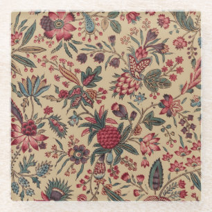 Dessous-de-verre En Verre Broderie Florale Ancienne de Décoration d'Ameublem