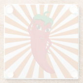 Dessous-de-verre En Verre Broderie Red Hot Pepper Diva Faux (Dos)