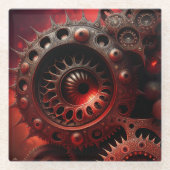 Dessous-de-verre En Verre Bronze Steampunk Mandelbrot Fractal (Devant)