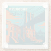 Dessous-de-verre En Verre Brooklyn New York (Dos)