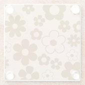 Dessous-de-verre En Verre Brown Automne Retro Y2K Hippie Flower Motif (Dos)