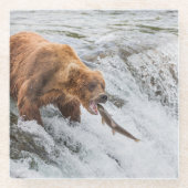 Dessous-de-verre En Verre Brown Bear Catches Red Salmon (Devant)