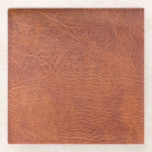Dessous-de-verre En Verre Brown leather (Devant)