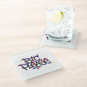 Dessous-de-verre En Verre "BTC Please" (Couleur) (Incliné)