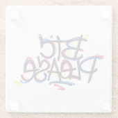Dessous-de-verre En Verre "BTC Please" (Couleur) (Dos)