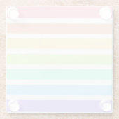Dessous-de-verre En Verre Bubblegum arc-en-ciel et bandes blanches (Dos)