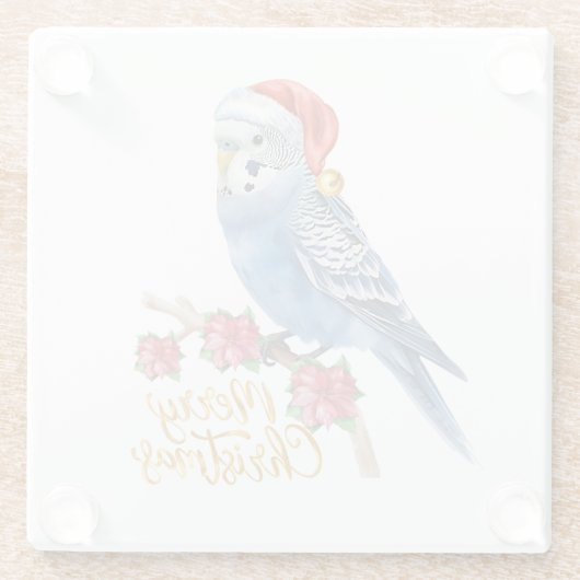 Dessous-de-verre En Verre Budgie Christmas (Dos)