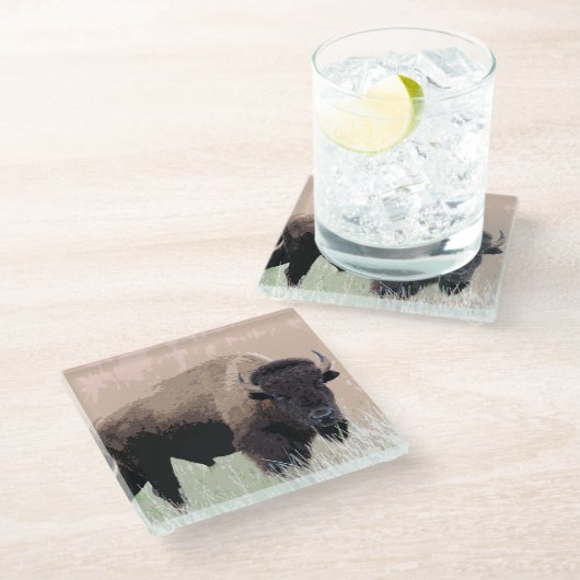 Dessous-de-verre En Verre Buffle / Bison (Incliné)