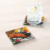 Dessous-de-verre En Verre Bull Riding par Fred Ludekens (Incliné)