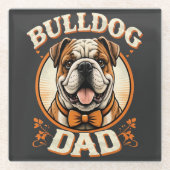 Dessous-de-verre En Verre bulldog dad – cute vintage bulldog father’s day (Devant)