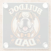 Dessous-de-verre En Verre bulldog dad – cute vintage bulldog father’s day (Dos)