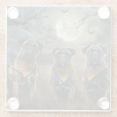 Dessous-de-verre En Verre Bullmastiff Halloween Éffrayant (Dos)