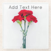 Dessous-de-verre En Verre Bundle of Red Carnation Flowers (Devant)