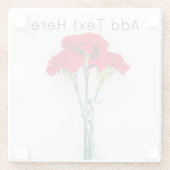 Dessous-de-verre En Verre Bundle of Red Carnation Flowers (Dos)