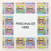 Dessous-de-verre En Verre BURGER POP ART (Hamburger) (Devant)