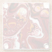 Dessous-de-verre En Verre Burgundy White Digital Fluid Art (Dos)