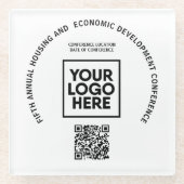 Dessous-de-verre En Verre Business Conference Custom Logo QR Code  (Devant)