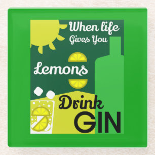 Dessous-de-verre En Verre Buveurs de Gin Amour du Gin Décoration Maison