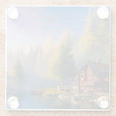 Dessous-de-verre En Verre Cabine de billes sur le lac (Dos)