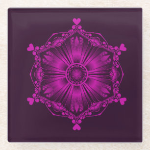 Dessous-de-verre En Verre Caboteur rose d'art d'ordinateur