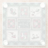 Dessous-de-verre En Verre cacahuètes | Ancien Motif de traîneau (Dos)