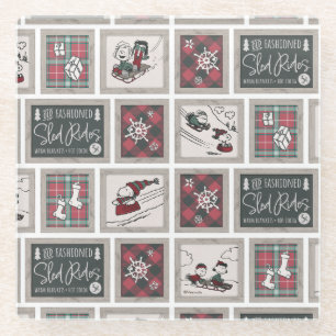 Dessous-de-verre En Verre cacahuètes   Ancien Motif de traîneau