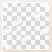 Dessous-de-verre En Verre cacahuètes | Drapeau À damiers Snoopy (Dos)