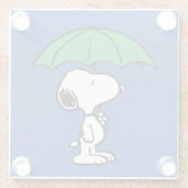 Dessous-de-verre En Verre cacahuètes | Parapluie vert Snoopy (Dos)