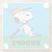 Dessous-de-verre En Verre cacahuètes | Snoopy at Bat (Dos)