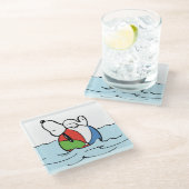 Dessous-de-verre En Verre cacahuètes | Snoopy Beach Ball Beach (Incliné)