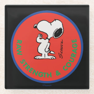 Dessous-de-verre En Verre cacahuètes   Snoopy Raw Force & Courage Badge