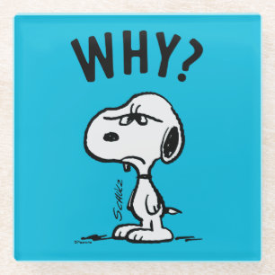Dessous-de-verre En Verre cacahuètes Snoopy Se Demande Pourquoi ?