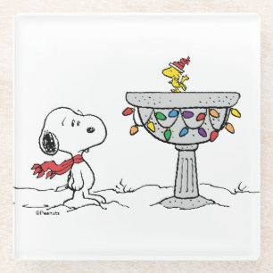 Dessous-de-verre En Verre cacahuètes   Snoopy & Woodstock Froid Birdbath