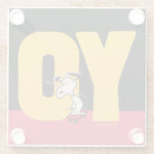 Dessous-de-verre En Verre cacahuètes | Snoopy YO Skateboard (Dos)