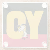 Dessous-de-verre En Verre cacahuètes | Snoopy YO Skateboard (Dos)