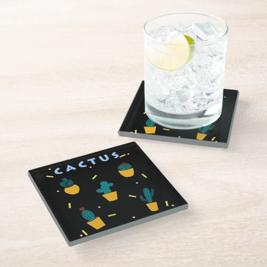 Dessous-de-verre En Verre Cactus (Incliné)