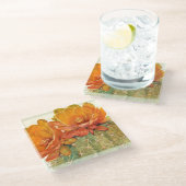 Dessous-de-verre En Verre Cactus Orange Blossoms (Incliné)